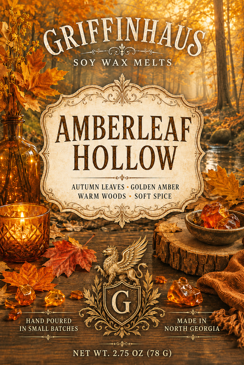 Amber Leaf Hollow Wax Melt